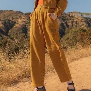 Mustard and black checkered high-waisted Big Bud Press trousers